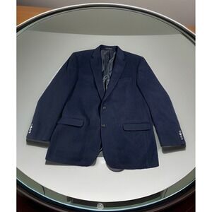 Lauren Ralph Lauren Blazer Men's 46L Wool Silk Cashmere Blue 2 Btn Single Vented